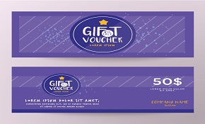 50 US dollars gift certificates vec